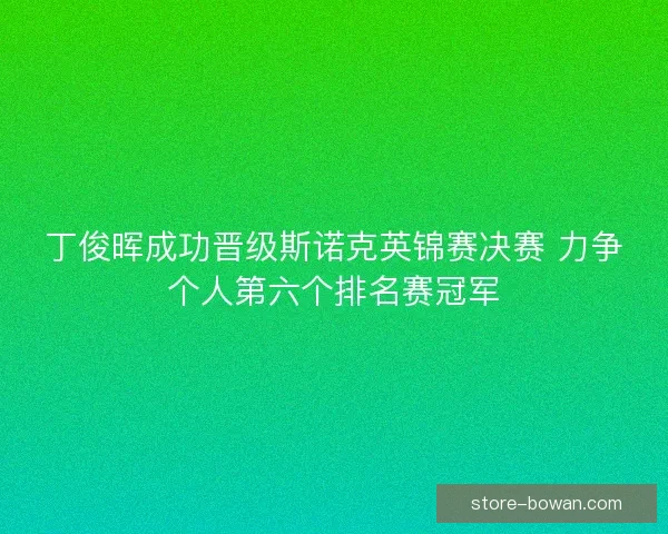 丁俊晖成功晋级斯诺克英锦赛决赛 力争个人第六个排名赛冠军